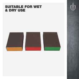 Magnusson  80/120/180 Grit Multi-Material Sanding Sponge 100mm x 68mm 3 Piece Set
