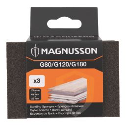 Magnusson  80/120/180 Grit Multi-Material Sanding Sponge 100mm x 68mm 3 Piece Set