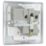 British General Nexus Metal 13A 1-Gang DP Switched Plug Socket Polished Chrome  with White Inserts