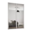 Spacepro  2-Door Sliding Wardrobe Door Kit Dove Grey Frame Mirror Panel 1449mm x 2260mm