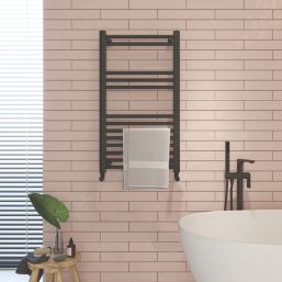 Time 801mm x 500mm 915BTU Anthracite Flat Designer Towel Radiator