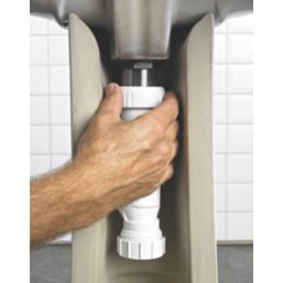 Wavin HepVo BV3S WH Universal Compression PP Running Waste Valve Adaptor White 32mm x 32mm