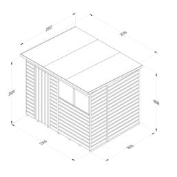 Forest Beckwood 7' 6" x 6' (Nominal) Pent Shiplap Timber Shed