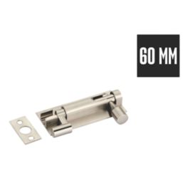 Smith & Locke Necked Door Bolt Satin Nickel 63mm