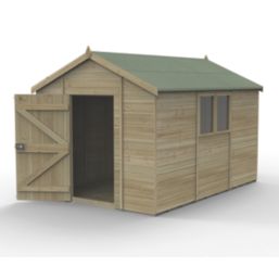 Forest Timberdale 8' 6" x 12' (Nominal) Apex Tongue & Groove Timber Shed with Base & Assembly