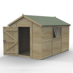 Forest Timberdale 8' 6" x 12' (Nominal) Apex Tongue & Groove Timber Shed with Base & Assembly
