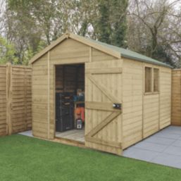 Forest Timberdale 8' 6" x 12' (Nominal) Apex Tongue & Groove Timber Shed with Base & Assembly