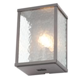 Zink Keb Outdoor Box Lantern Wall Light Fitting Black