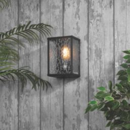 Zink Keb Outdoor Box Lantern Wall Light Fitting Black