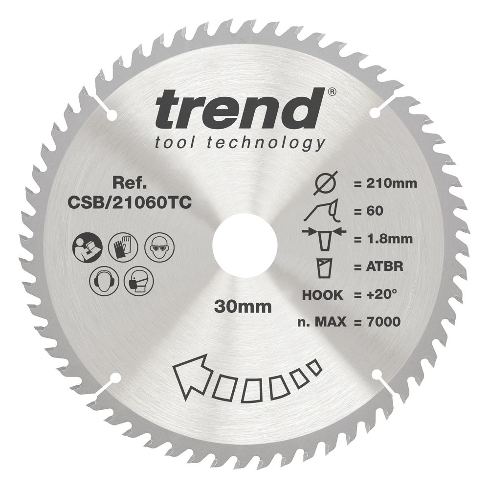 Trend CraftPo CSB/21060TC Wood Thin Kerf Circular Saw Blade for
