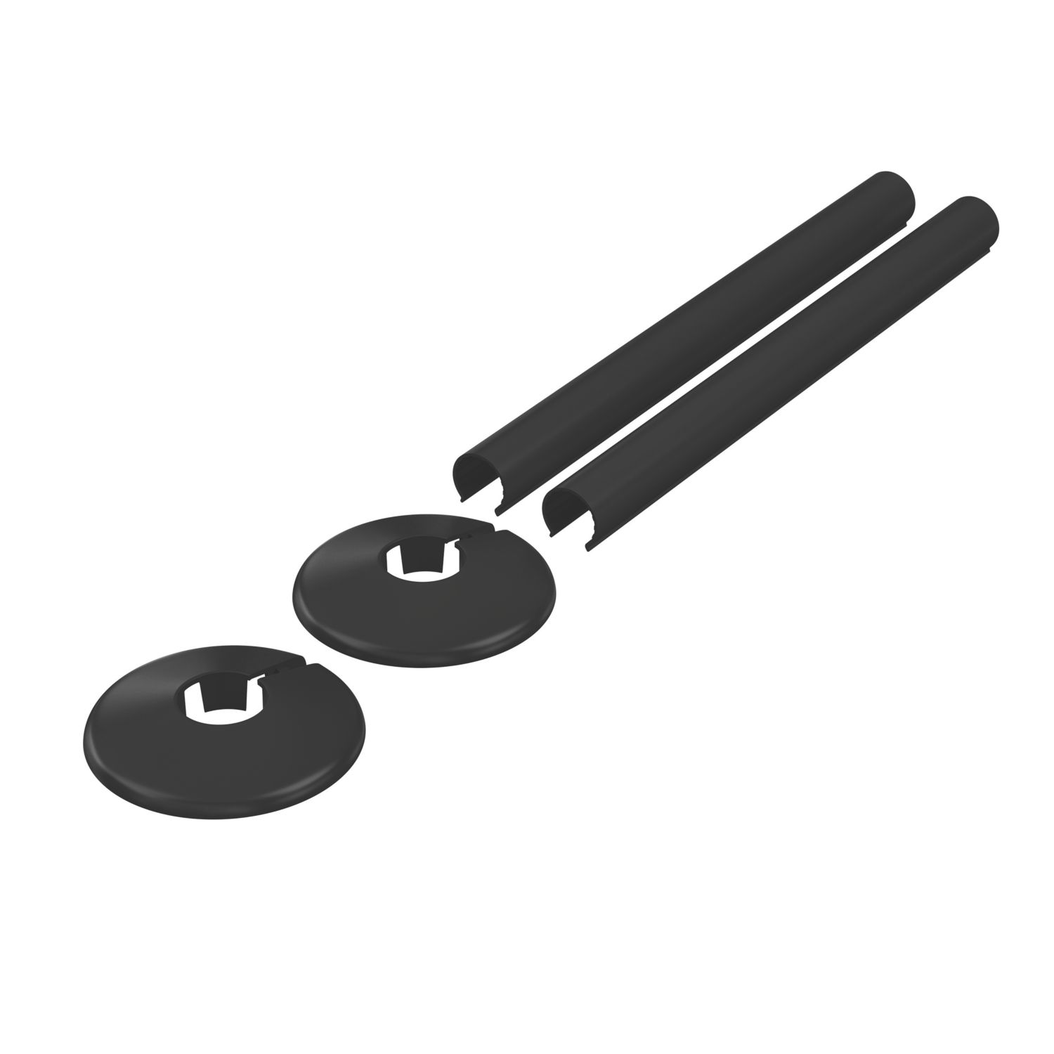 ETAL Enzo Radiator Pipe Covers and Collars Set Black 16mm x 200mm 4 Pieces (838YU)