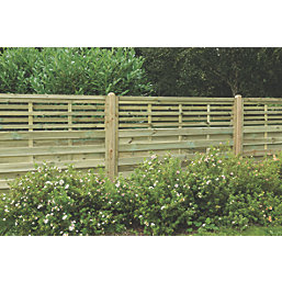 Forest Kyoto  Slatted Top Fence Panels Natural Timber 6' x 4' Pack of 4