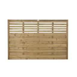 Forest Kyoto  Slatted Top Fence Panels Natural Timber 6' x 4' Pack of 4