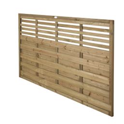 Forest Kyoto  Slatted Top Fence Panels Natural Timber 6' x 4' Pack of 4