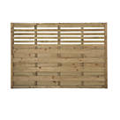 Forest Kyoto  Slatted Top Fence Panels Natural Timber 6' x 4' Pack of 4
