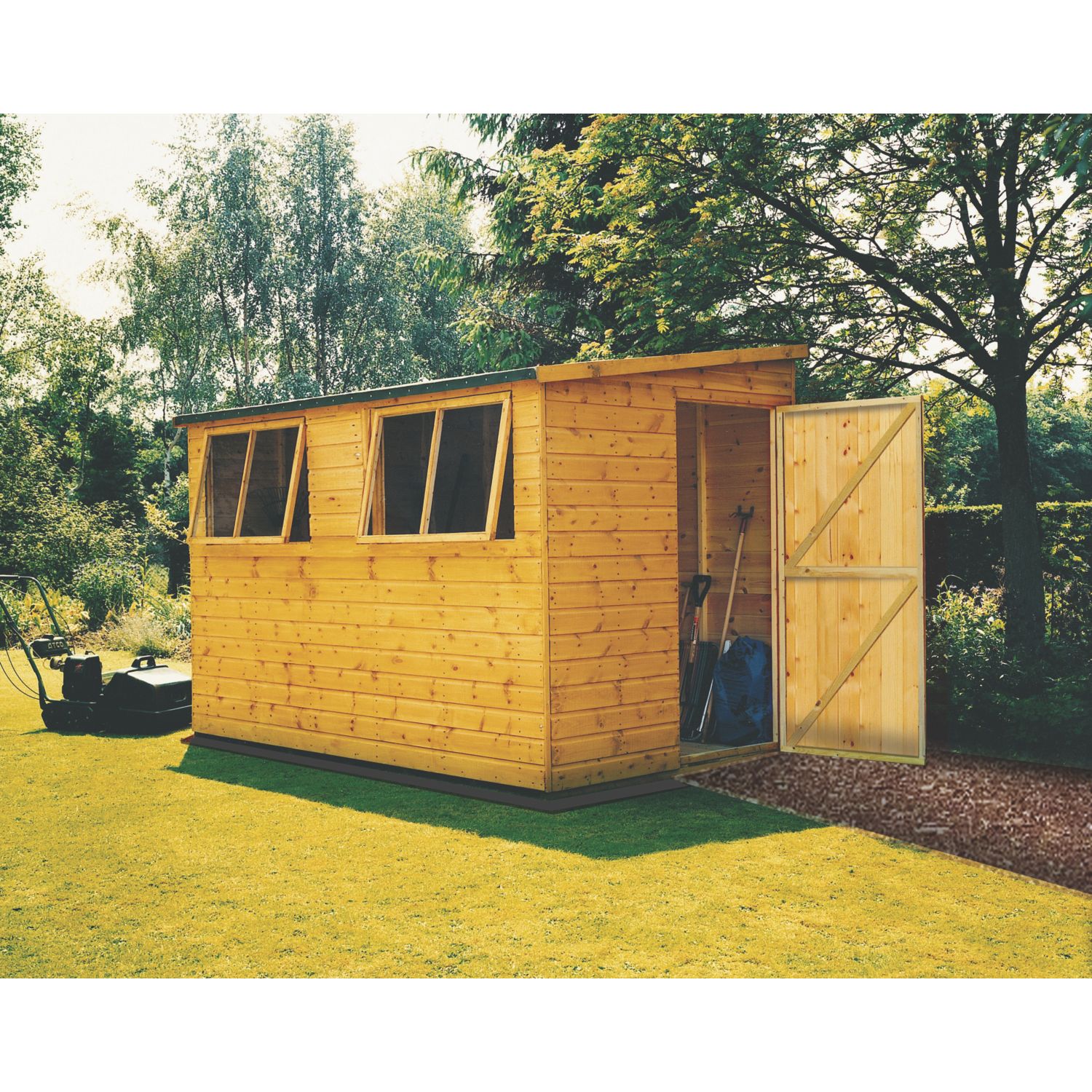 Shire Norfolk 10' x 10' (Nominal) Pent Tongue & Groove Timber Workshop (83991)