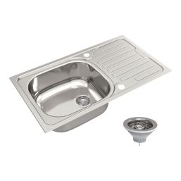 Jabiri Compact 1 Bowl  Satin Stainless Steel Sink 600mm x 500mm