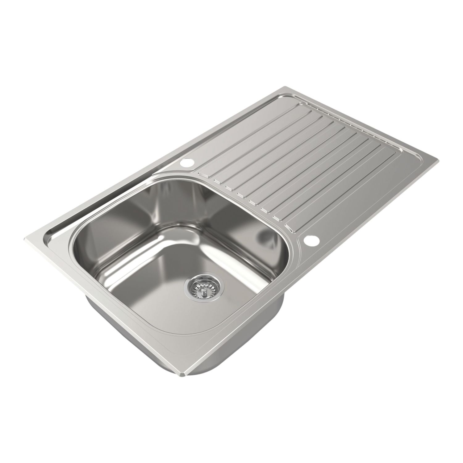 Jabiri Compact 1 Bowl Satin Stainless Steel Sink 600mm x 500mm (839AH)
