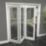 Green & Taylor  3-Door 1-Clear Light Primed White Wooden Shaker Internal Bi-Fold Door 2060mm x 1905mm