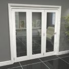 Green & Taylor  3-Door 1-Clear Light Primed White Wooden Shaker Internal Bi-Fold Door 2060mm x 1905mm