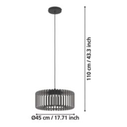 Eglo Ginestrone-Z LED Pendant Light Black 22W 2450lm