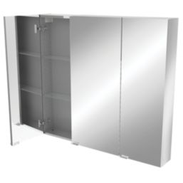 Imandra Mirrored Bathroom Cabinet Silver Gloss 1000mm x 150mm x 900mm ...