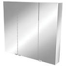 Imandra Mirrored Bathroom Cabinet Silver Gloss 1000mm x 150mm x 900mm