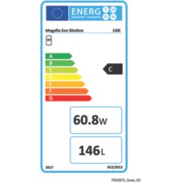 Heatrae Sadia Megaflo Eco Slimline 150i Indirect Unvented  Hot Water Cylinder 150Ltr