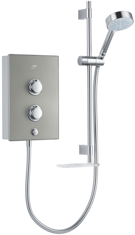 Mira Decor Warm Silver 9.5kW Manual Electric Shower Screwfix