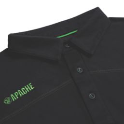 Apache Langley Polo Shirt Black Medium 44" Chest