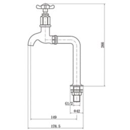 ETAL Alton Bib Cross Head Taps Chrome 1 Pair