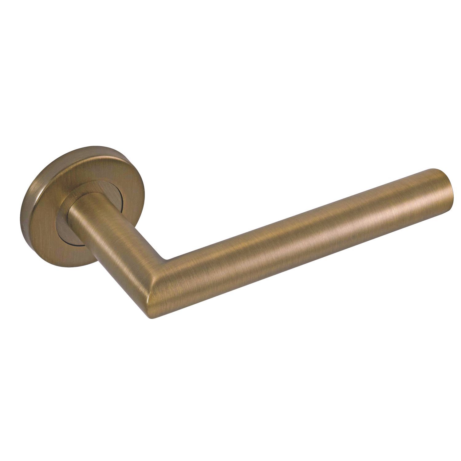 Eclipse Insignia Mitred Fire Rated Lever on Rose Door Handle Pair Antique Brass (839KW)