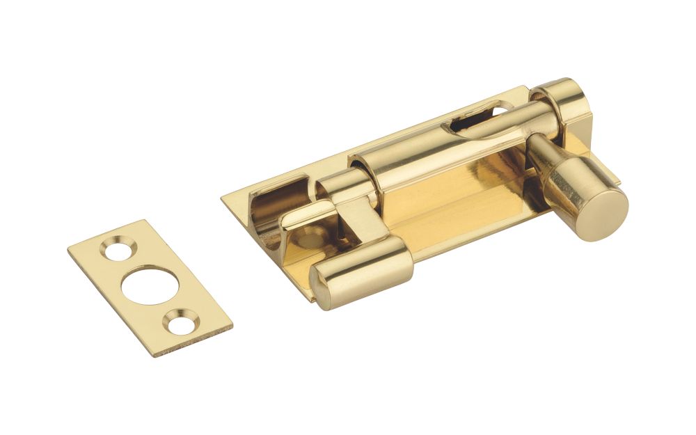 Smith & Locke Necked Door Bolt Brass-Effect 63mm - Screwfix