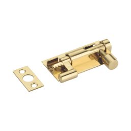 Smith & Locke Necked Door Bolt Brass-Effect 63mm