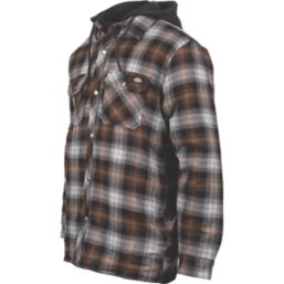 Dickies Hood Flannel Shirt Fleece Black/Timber Large 41" Chest