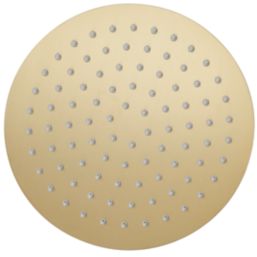 Highlife Bathrooms  Swivel & Tilt Round Rainfall Shower Head Brushed Brass 200mm