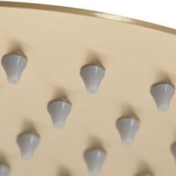 Highlife Bathrooms  Swivel & Tilt Round Rainfall Shower Head Brushed Brass 200mm