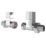 ETAL Swelt 15mm x 1/2" Chrome Straight Designer Manual Radiator Valve Head & Body  2 Pack