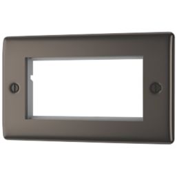 British General Nexus Metal 4-Module Modular Faceplate Black Nickel
