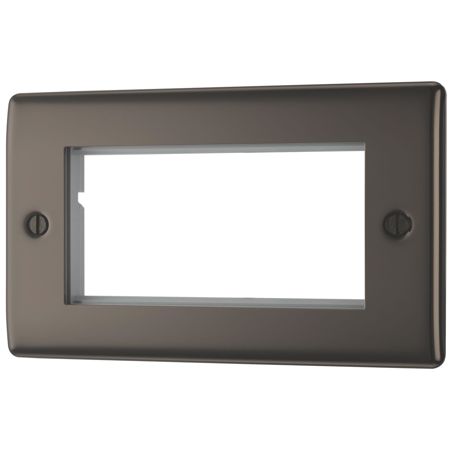 British General Nexus Metal 4-Module Modular Faceplate Black Nickel (839XF)