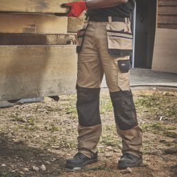 Site Kirksey Work Trousers Tan / Black 34" W 32" L