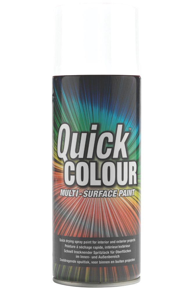 Quick Colour Spray Paint Gloss White 400ml Screwfix