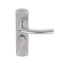 Smith & Locke Dos Fire Rated LoB Bathroom Door Handles Pair Satin Chrome