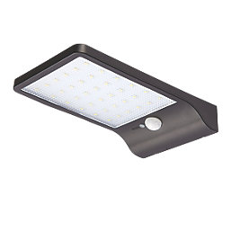 LAP Snape Outdoor LED Solar-Powered Floodlight With PIR Sensor Matt Black 400lm