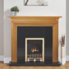 Focal Point Blenheim Brass Rotary Control Inset Gas High Efficiency Fire 500mm x 125mm x 585mm