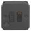 Knightsbridge  13A Switched Metal Clad Fused Spur & Flex Outlet  Black