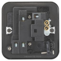 Knightsbridge  13A Switched Metal Clad Fused Spur & Flex Outlet  Black