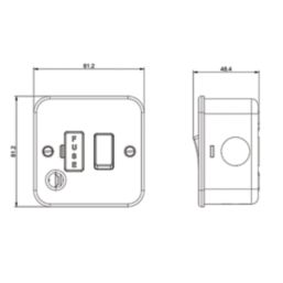 Knightsbridge  13A Switched Metal Clad Fused Spur & Flex Outlet  Black