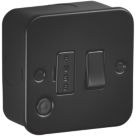 Knightsbridge  13A Switched Metal Clad Fused Spur & Flex Outlet  Black