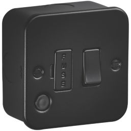 Knightsbridge  13A Switched Metal Clad Fused Spur & Flex Outlet  Black